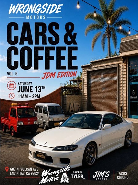JDM Cars and Coffee flyer June 2026